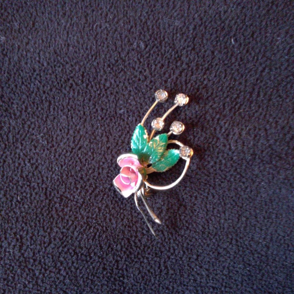 Vintage Aurora Borealis Flower Bouquet Brooch Pin Sparkle Celebrate